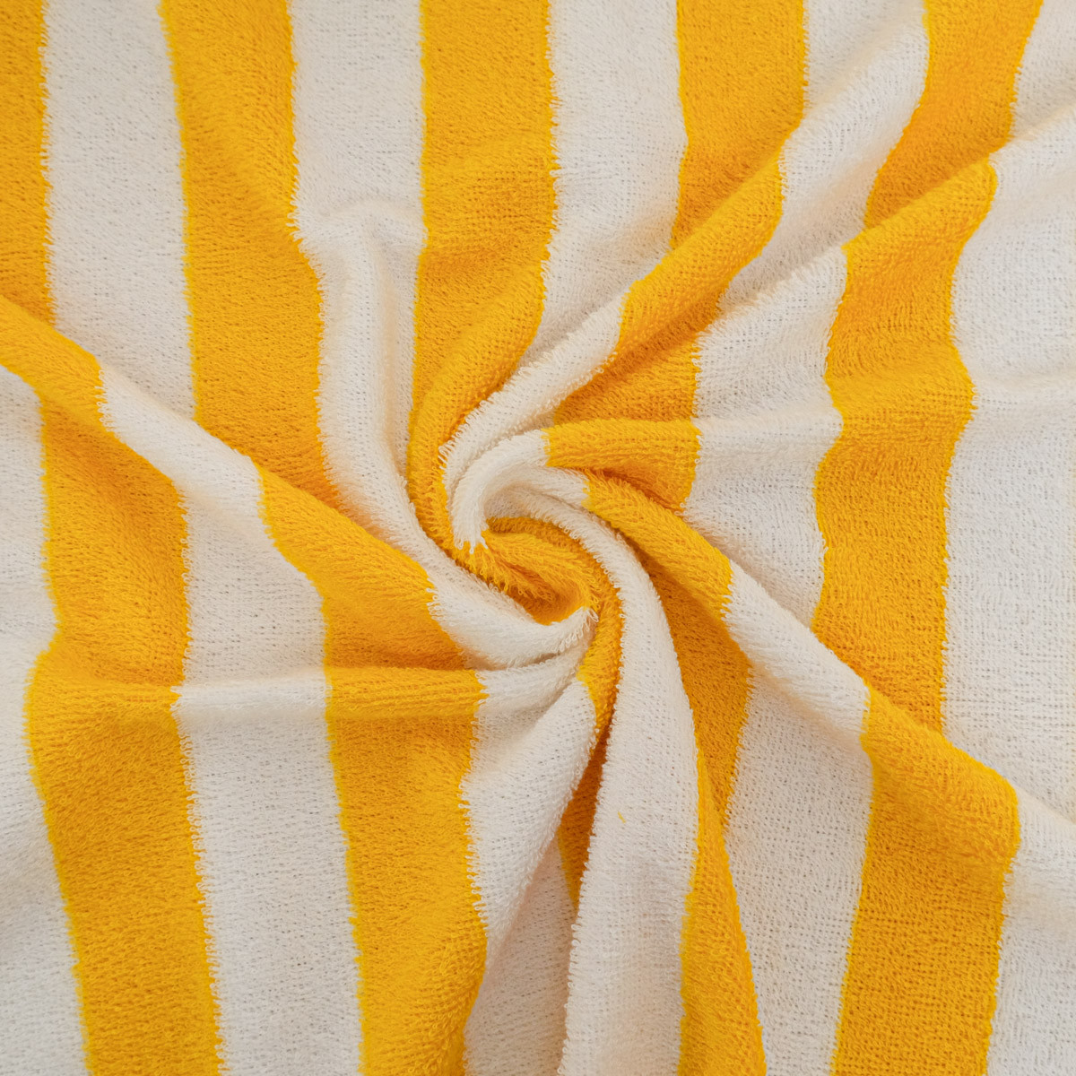Two-Tone Terry Fabric with Fine Yellow and Ecru Stripes- Maison Klem
